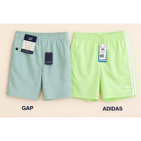 Men’s 2XL Shorts Bundle GAP Linen-Cotton + Adidas Originals Sprinter Green NWT - Picture 1 of 7